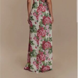 Floral Maxi Dress with Pink Roses